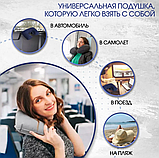 Подушка для путешествий надувная 24х37х10 см (зеленая), фото 3