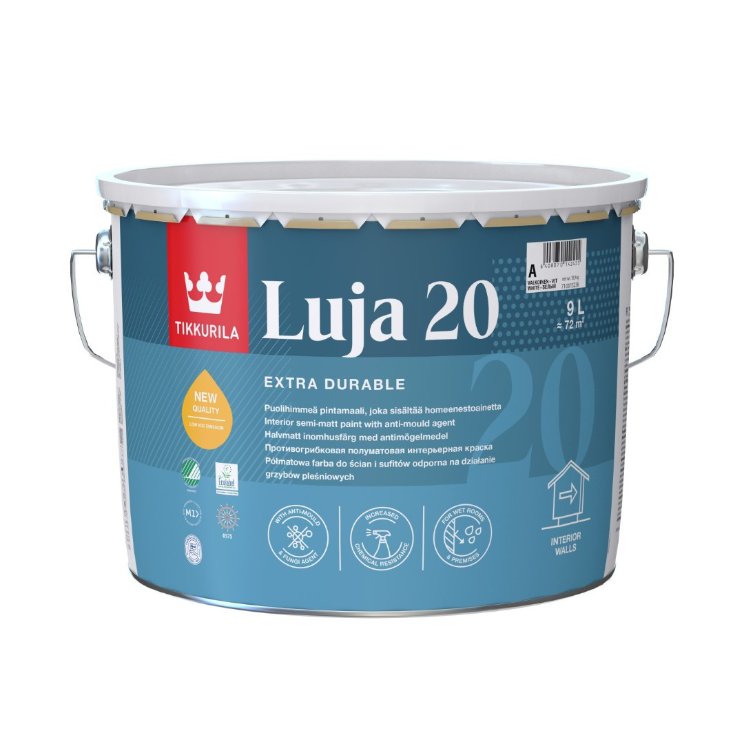 Луя Luja Тиккурила, полуматовая стойкая покрывная краска, С, 9л