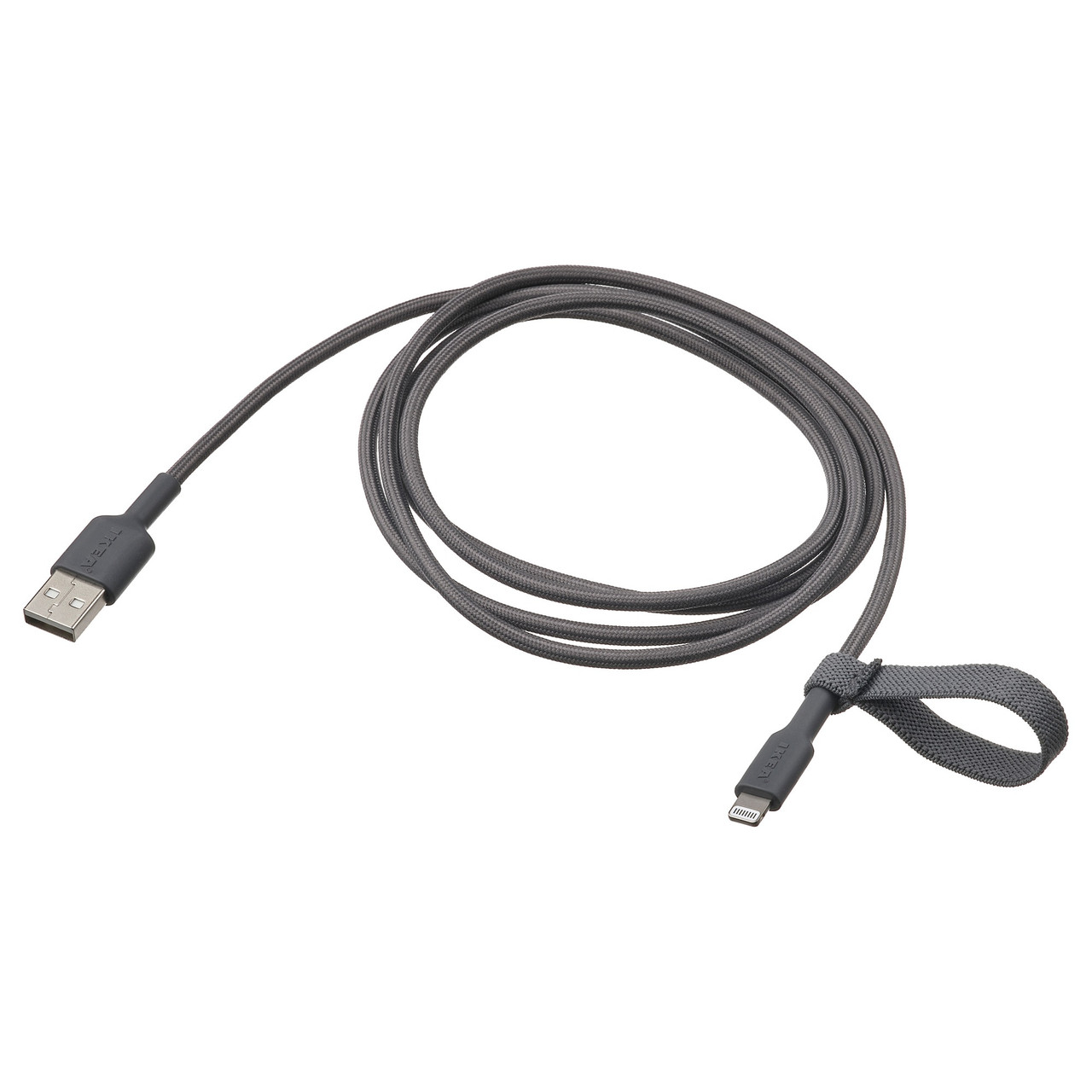 IKEA/ ЛИЛЛЬХУЛЬТ кабель USB-A–lightning, темно-серый, 1.5 м