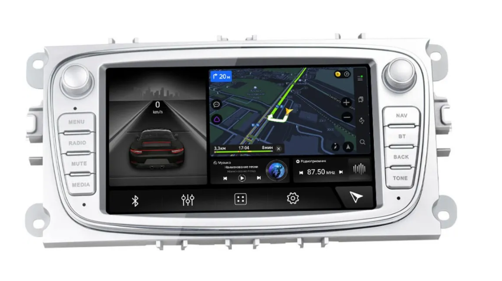 Штатная магнитола Ford Mondeo IV 2007-2015 Canbox на Android 10 (4G-SIM, DSP,2/32/ IPS) (серая)