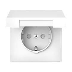 Розетка с заземл. со шторк. с крышк., быстрозажим. клем., цвет Белый (Schneider Electric ArtGallery)