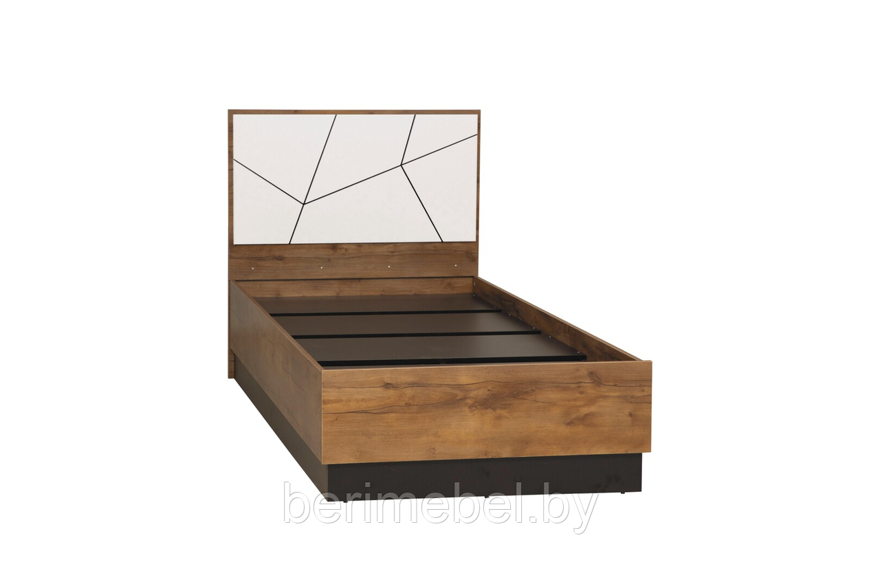 Кровать 54.17 Гамма (900) с настилом (таксония/черный/белый)