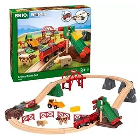Деревянная железная дорога Brio Сельское поселение с поездом на батарейках 33984