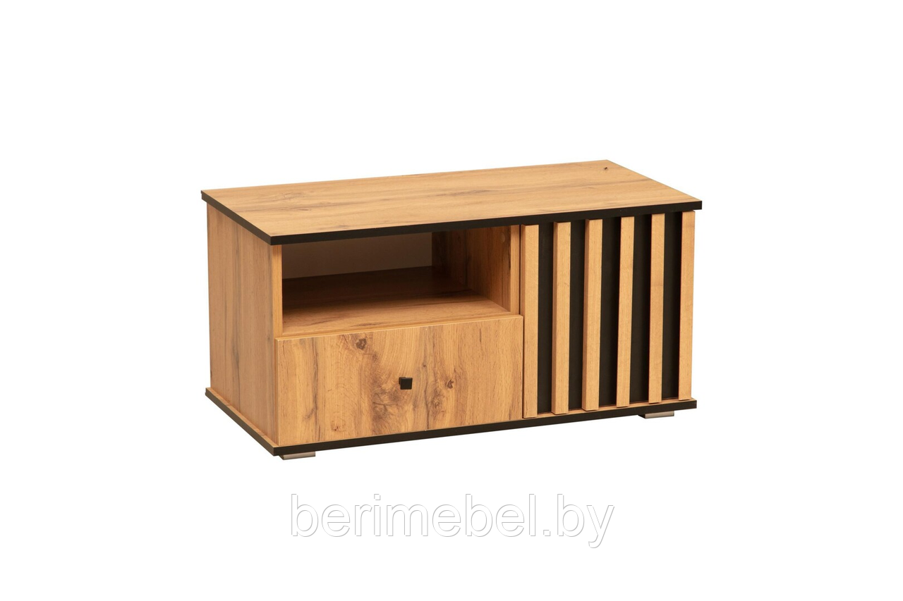 Тумба под ТВ 51.07 Н20 Либерти (дуб вотан/черный) Олмеко