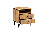 Тумба прикроватная 51.17 Н150 Либерти 9дуб вотан/черный) Олмеко, фото 2
