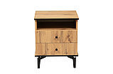 Тумба прикроватная 51.17 Н150 Либерти 9дуб вотан/черный) Олмеко, фото 3