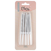 Свечи Серебро, металлик, 8 см, 10 шт (арт.620213S)