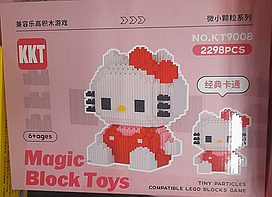 Пазл magic block 3D Конструктор 9008 из миниблоков  hello kitty Хэлоу Китти пиксели 2298 детали