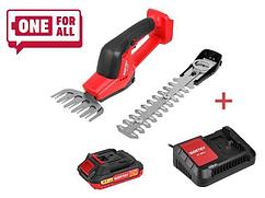 Аккум. ножницы садовые WORTEX SG 1820 в кор. + насадка-кусторез ALL1 XLT SET (18.0 В, 1 акк., 2.0 А/ч, Li-Ion,