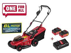 Газонокосилка аккумуляторная WORTEX CLM 3836 ALL1 XLT SET БЕСЩЁТ.ДВИГ., 18В+18В, 2акб, 4Ач, шир.3 (выс. 25-75