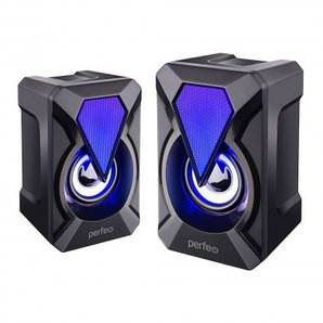 Колонки Perfeo Flames 2.0, мощность 2х3 Вт, черн., USB, подсветка, PF_A4439