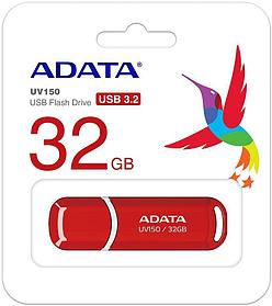 USB3.2 32Gb ADATA UV150 (AUV150-32G-RRD) USB 3.2 Type-A, пластик, с колпачком, красный