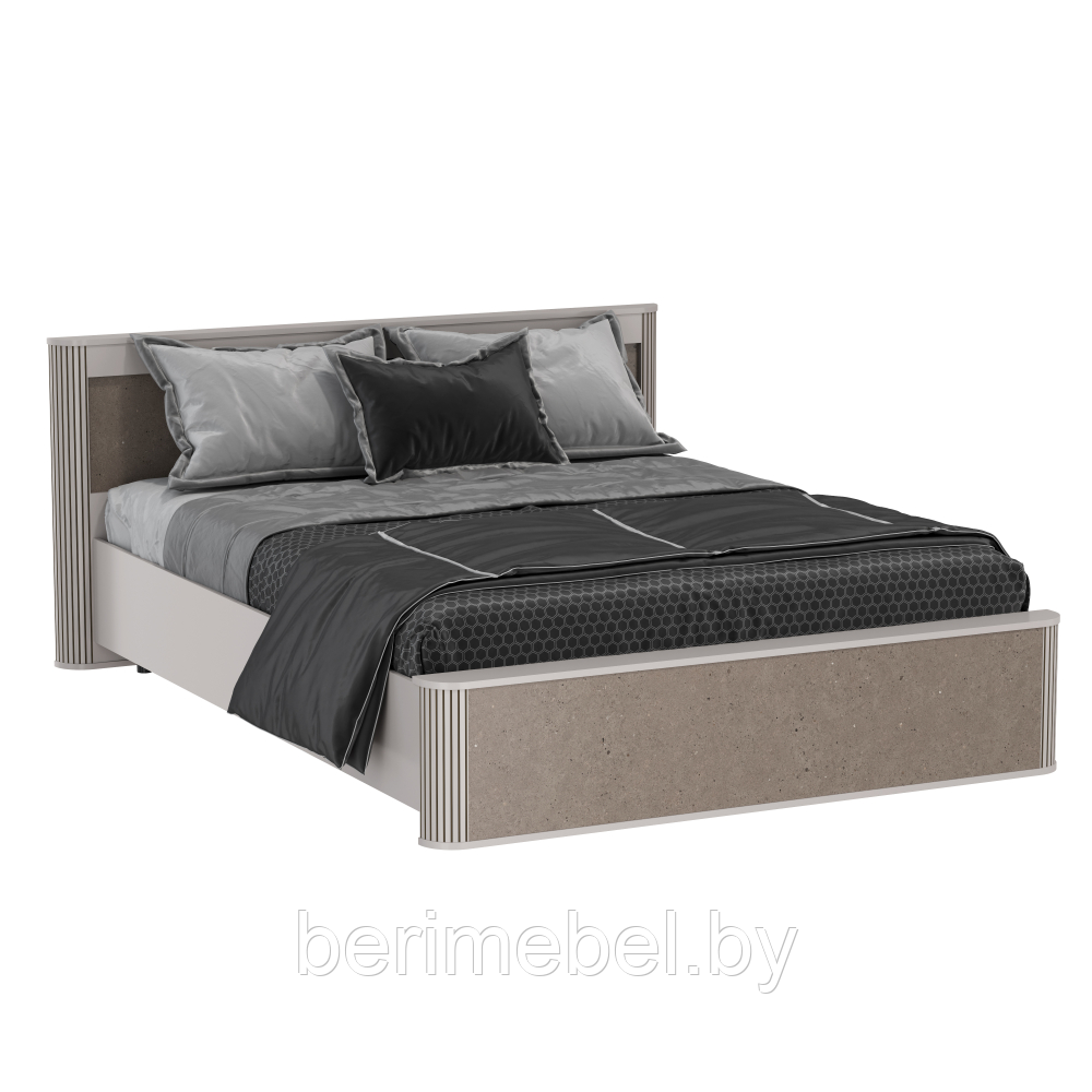 Кровать 34.25-02 Фантазия с ортопед. осн. (кашемир дуо/кашемир патина) Олмеко