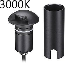 Встраиваемый грунтовый светильник Odeon Light Wald 6662/1GL3 черный/металл IP67 LED 3W 3000K 12V/24V