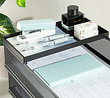 Лоток для бумаг DELI, черный, горизонтальный, 4 отделения, 321*247*235 мм, металлический, PB260, фото 6