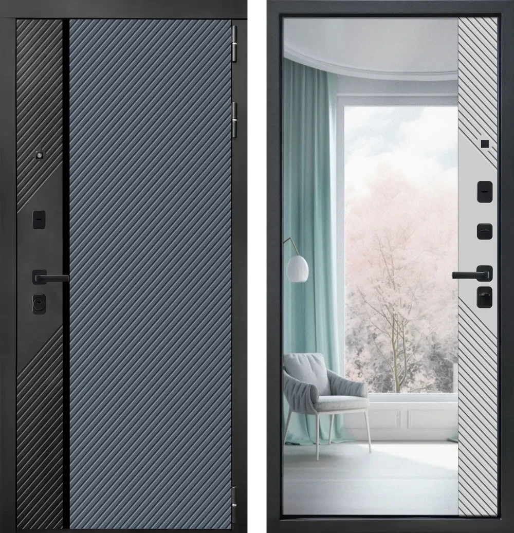 Двери входные металлические металюр M17 ФЛП-26 Velluto Oscure AG 710 - ФЛЗ-27 Velluto Gelato AG 701