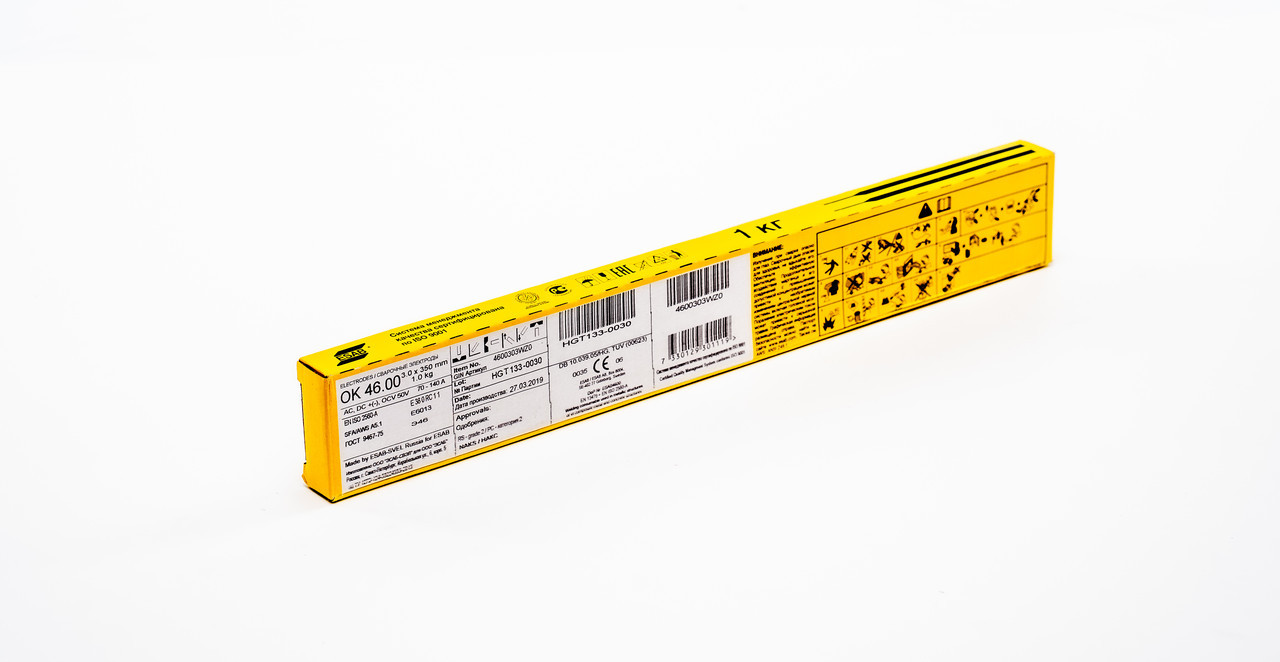 Электроды сварочные OK 46.00  Ø 2.0 (1 кг) пр-во РФ, ESAB-SVEL