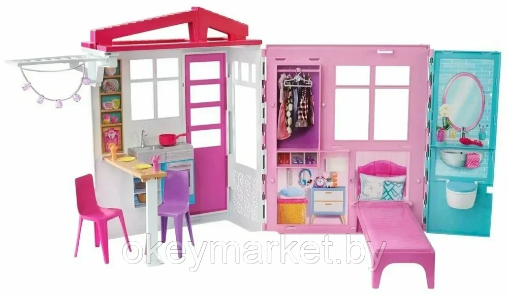 Портативный дом Barbie с мебелью и аксессуарами FXG54, фото 2