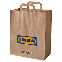 IKEA/  ФРАКТА бумажный пакет с ручками, коричневый, 16x38 см