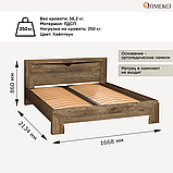 Кровать 33.09-02 Лючия (160 см.) с ортопедическим основанием (Кейптаун/венге) Олмеко, фото 4