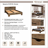 Кровать 33.09-02 Лючия (160 см.) с ортопедическим основанием (Кейптаун/венге) Олмеко, фото 10