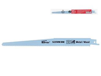 Полотно (пилки) для сабельной пилы по дереву с гвоздями S225WM (1 шт.) WORTEX (Вортекс) высокоуглеродистая