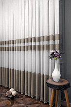 Сеточка гардинная "бамбук" с декором в виде коричневых полос по - низу