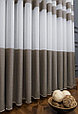 Сеточка гардинная "бамбук" с декором в виде коричневых полос по - низу, фото 2