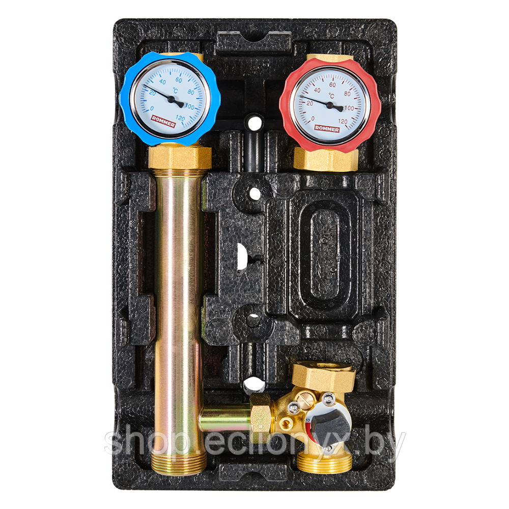 Насосная группа Rommer RDG-1003 с 3-х ходовым приводным смесителем 1", без насоса, правая
