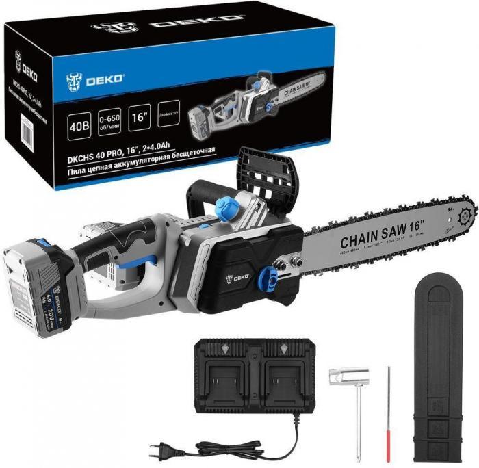 DEKO DKCHS 40 PRO, 16", 2х20В, 2x4.0Ач, двойное з/у 083-2002