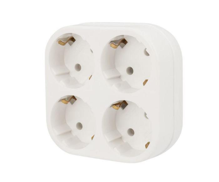 REXANT (11-1073) ЧЕТВЕРНИК ЭЛЕКТРИЧЕСКИЙ 16 А С ЗАЗЕМЛЕНИЕМ БЕЛЫЙ