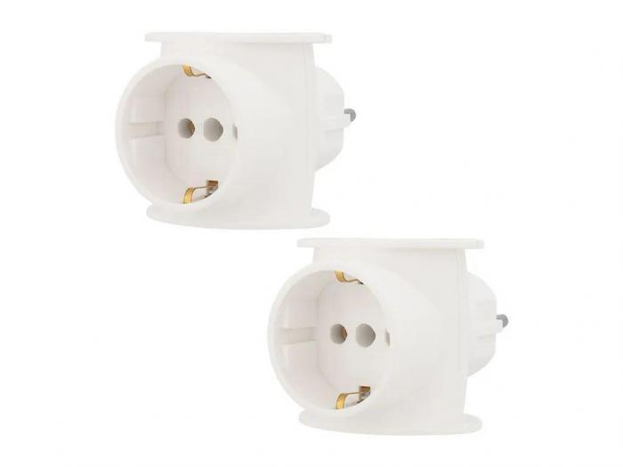 REXANT (11-1080-2) НАБОР ТРОЙНИКОВ ЭЛЕКТРИЧЕСКИХ УНИВЕРСАЛЬНЫХ, 16 А, ОДНО ГНЕЗДО С ЗАЗЕМЛЕНИЕМ, (2 ШТ./УП.),