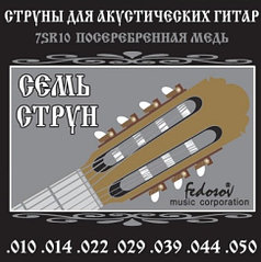 Fedosov 7SR10 Комплект струн для 7-струнной акустической гитары, посеребренная медь, 10-50