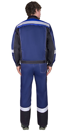 Костюм СИРИУС-ВИВАТ куртка, п/к, темно-синий с черным, васильковым и СОП, фото 2