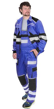 Костюм СИРИУС-ТРЭКС куртка, п/к васильковый с черным, СОП, фото 2