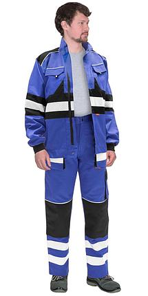 Костюм СИРИУС-ТРЭКС куртка, брюки васильковый с черным, СОП, фото 2