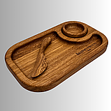 Подставка-поднос для хлеба и масла в комплекте с ножом, фото 2