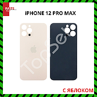 Задняя крышка iPhone 12 Pro Max Золото (стекло, широкий вырез под камеру, логотип)