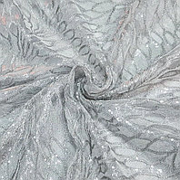 Сетка вышитая с пайетками (светло-серый цвет)