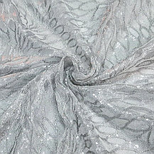 Сетка вышитая с пайетками (светло-серый цвет)