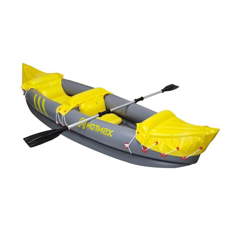 Каяк надувной HOTMAX PVC kayak x2 Yellow-Gray, 325х86х53см