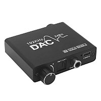 Адаптер - переходник, аудио-преобразователь с оптики (Toslink/SPDIF) на jack 3.5mm (AUX), RCA, регулятор звука