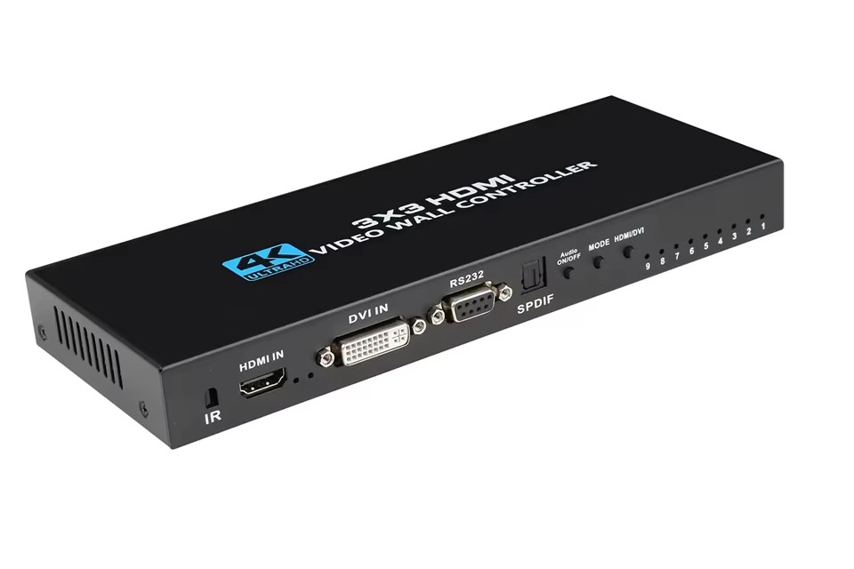 Контроллер видеостены HDMI 4K UltraHD 3x3 до 9 экранов, RS232, SPDIF/Toslink, пульт ДУ 559186