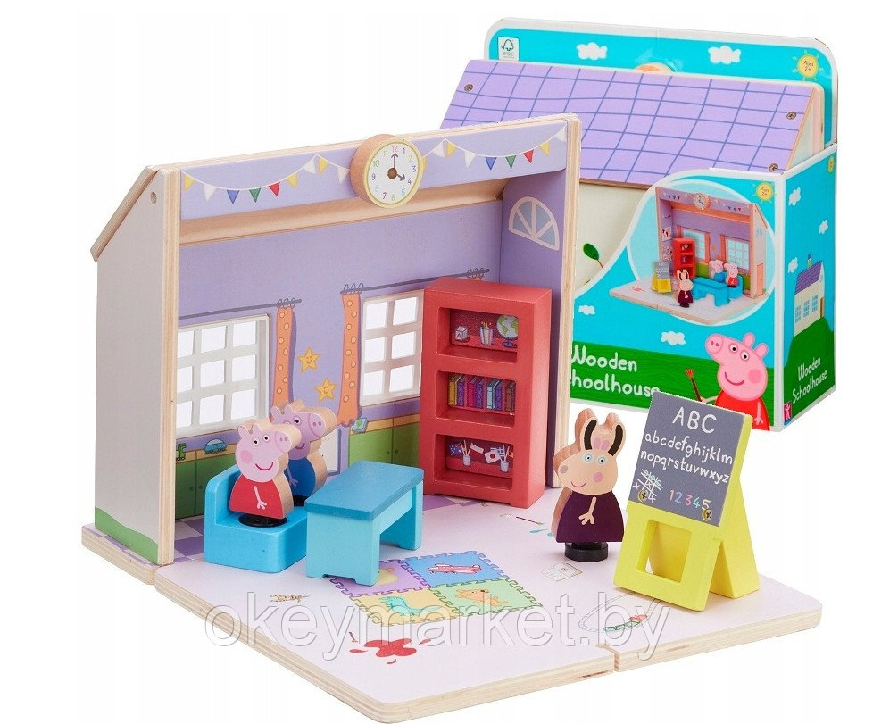 Игровой набор деревянная школа с аксессуарами и фигурками Peppa Pig 07212