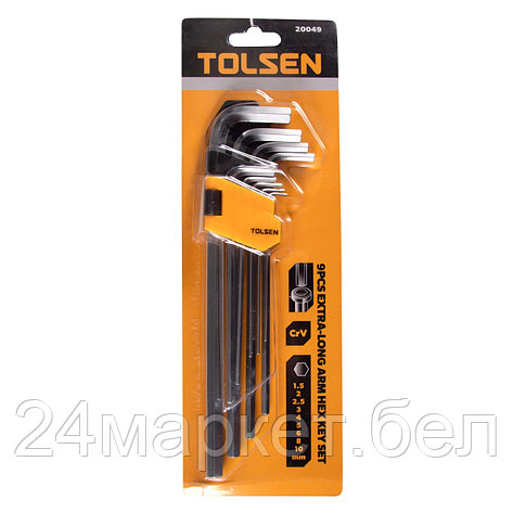 TOLSEN TT20049 TOLSEN Набор Г-образных шестигранников, 1,5-10 мм, длинные, 9 предметов, фото 2