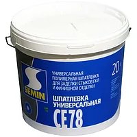 Шпатлевка SEMIN CE 78 универсальная полимерная белая крышка 20кг. РФ