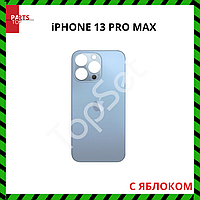 Задняя крышка iPhone 13 Pro Max Голубой (стекло, широкий вырез под камеру, логотип)