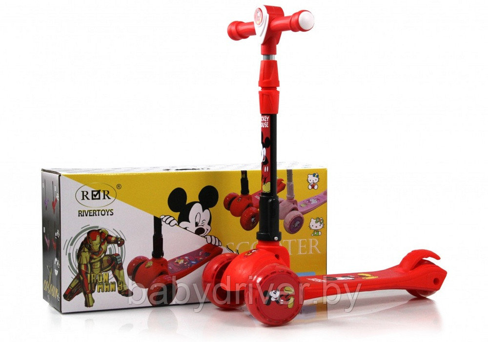 Детский самокат RiverToys HB-103 (красный MM) Складной