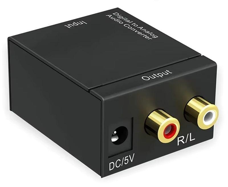 Адаптер - переходник, аудио-преобразователь с оптики (Toslink/SPDIF) на RCA, черный 555594