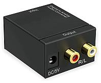 Адаптер - переходник, аудио-преобразователь с оптики (Toslink/SPDIF) на RCA, черный 555594